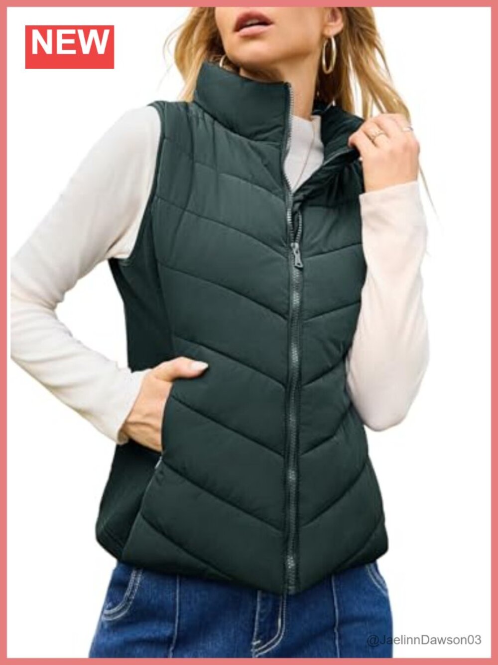 Dokotoo Women's Quilted Puffer Vest Lightweight Sleeveless Zip Up Outerwear